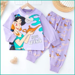 You wish Girls Full Sleeves Pajama Set PRIMARK - Purple