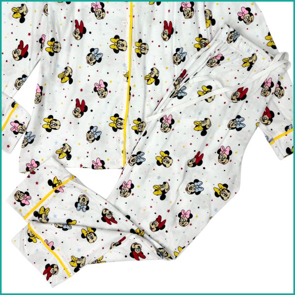 Colorful Minnie Ladies Pajama Set - White - Image 3