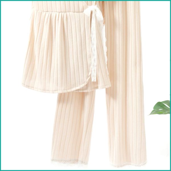 Plain Ladies loungewear 2 Pcs Set - Cream - Image 3