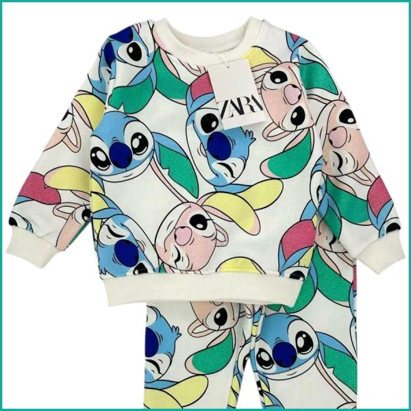 Colorful Stitch Girls Winter Training Suit - White - Image 2
