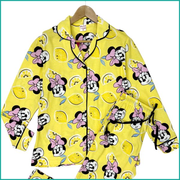 Minnie Lemon Ladies Pajama Set - Yellow - Image 2