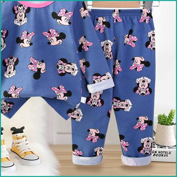 Happy Minnie Girls Full Sleeves Pajama Set - Navy - Image 3