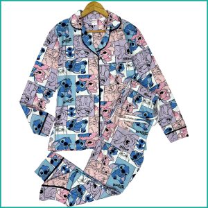 Stitch Comic Ladies Pajama Set - Multicolor