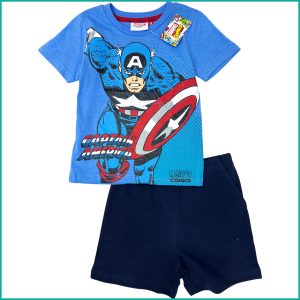 Captain America Boys Shorts Set - Navy Blue