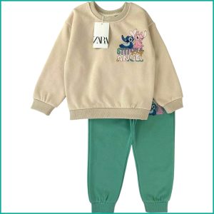 Stitch & Angel Girls Winter Training Suit - Cream Green