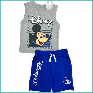 Disney 100 Boys Shorts Set - Grey Blue