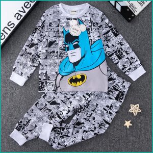 Batman Comic Boys Full Sleeves Pajama Set PRIMARK - Grey