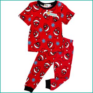 Cool Spider Boys Half Sleeves Pajama Set - Red