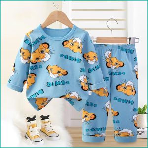 Simba Boys Full Sleeves Pajama Set - Sky Blue