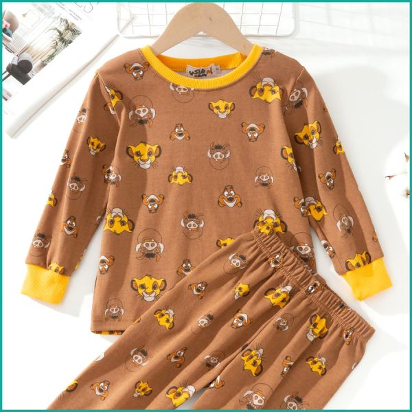 Lion King Boys Full Sleeves Pajama Set - Brown - Image 2