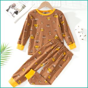 Lion King Boys Full Sleeves Pajama Set - Brown