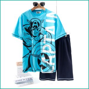 Captain America Men's Shorts Set - Sky Blue