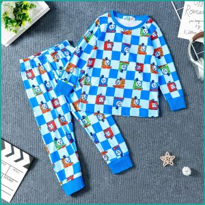 Train Boys Full Sleeves Pajama Set - Blue