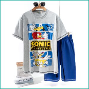 Sonic Men's Shorts Set - Blue Grey
