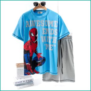 Spiderman Men's Shorts Set - Sky Blue