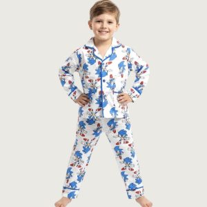 Sonic Boys Front Open Pajama Set - Grey
