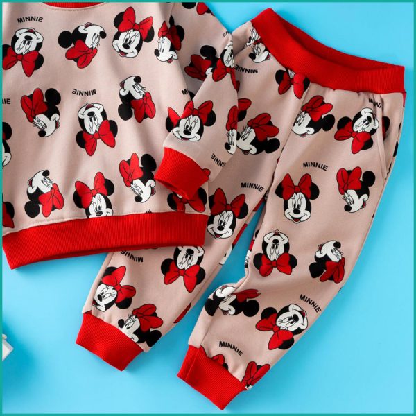 Red Bow Minnie Girls Winter Training Suit - Brown - Image 3
