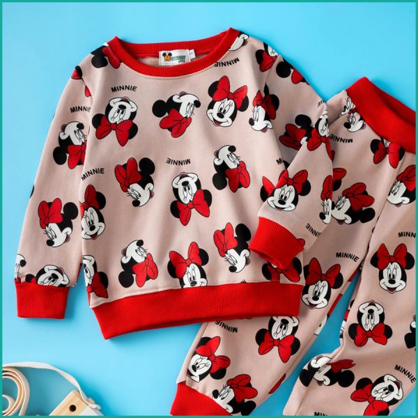 Red Bow Minnie Girls Winter Training Suit - Brown - Image 2