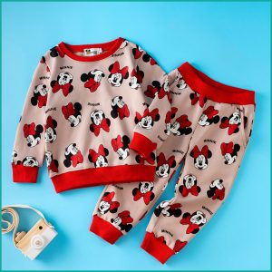 Red Bow Minnie Girls Winter Training Suit - Brown