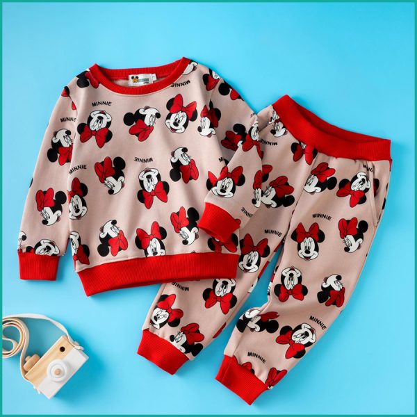 Red Bow Minnie Girls Winter Training Suit - Brown