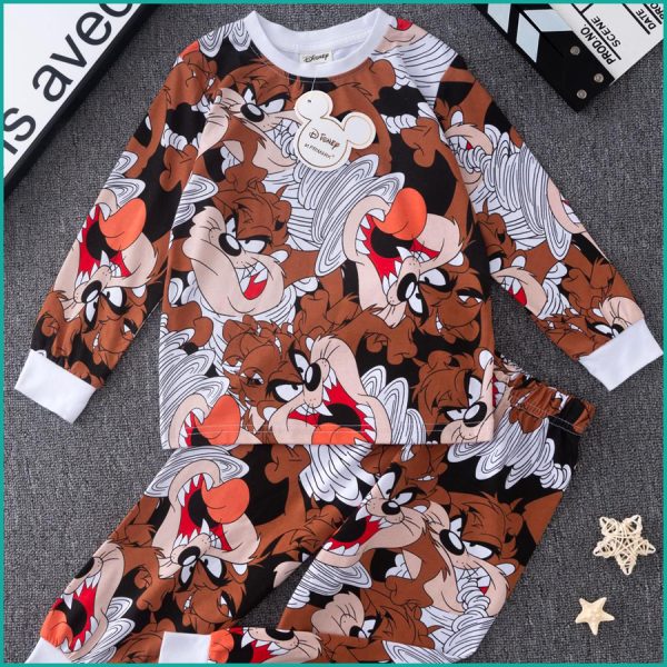 Tasmanian Devil Boys Full Sleeves Pajama Set PRIMARK - Brown - Image 3