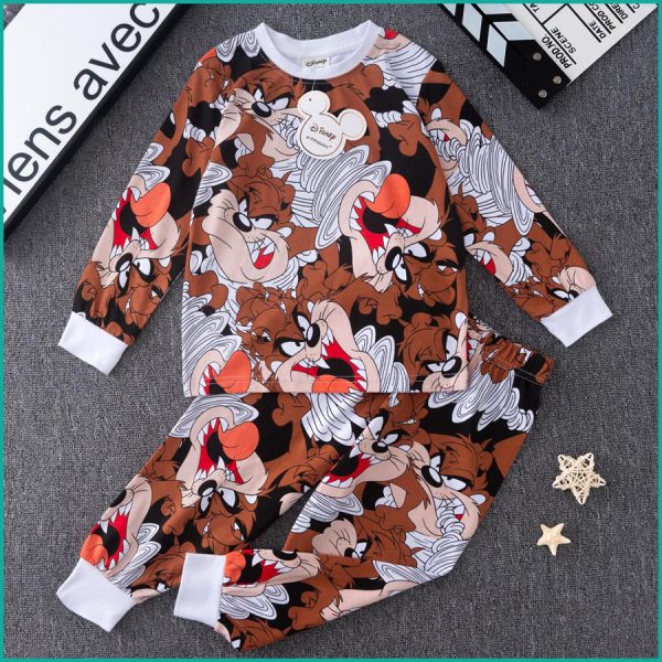 Tasmanian Devil Boys Full Sleeves Pajama Set PRIMARK - Brown - Image 2