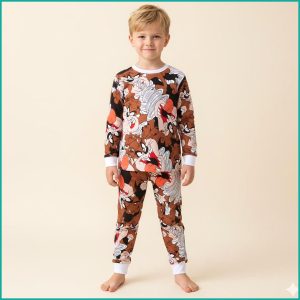 Tasmanian Devil Boys Full Sleeves Pajama Set PRIMARK - Brown