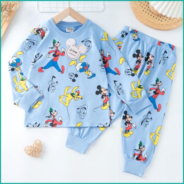 All Mickey Boys Full Sleeves Pajama Set PRIMARK - Sky Blue - Image 2