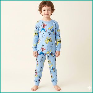 All Mickey Boys Full Sleeves Pajama Set PRIMARK - Sky Blue