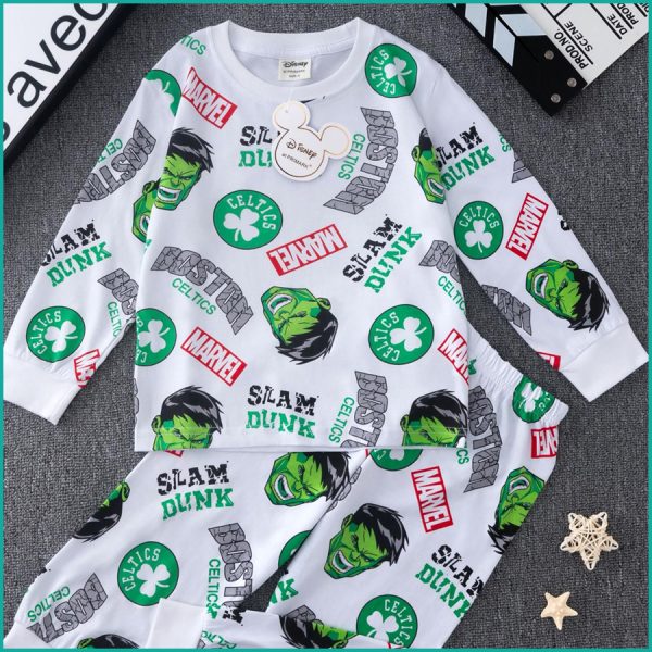 Marvel Slam Dunk Boys Full Sleeves Pajama Set PRIMARK - White - Image 3