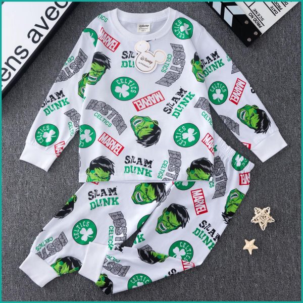 Marvel Slam Dunk Boys Full Sleeves Pajama Set PRIMARK - White - Image 2