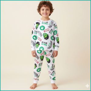 Marvel Slam Dunk Boys Full Sleeves Pajama Set PRIMARK - White