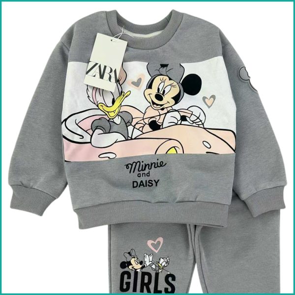 Minnie & Daisy Girls Winter Training Suit ZARA - Grey - Image 3