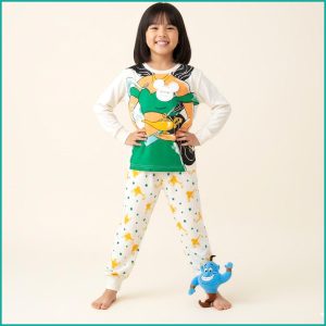 Princess Lamp Girls Full Sleeves Pajama Set PRIMARK - White