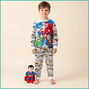 All Hero Boys Full Sleeves Pajama Set PRIMARK - White