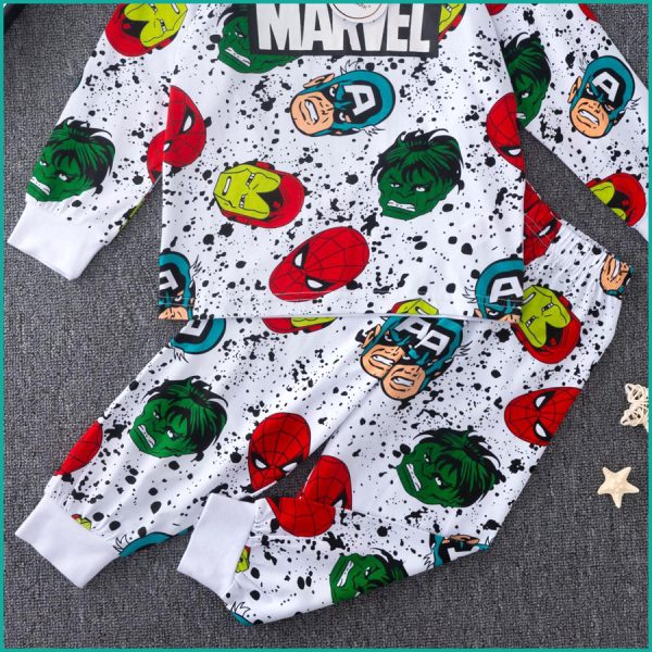 Superhero Face Boys Full Sleeves Pajama Set PRIMARK - White - Image 4