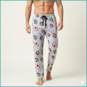 Mario Face Men's Cotton Pant - Grey