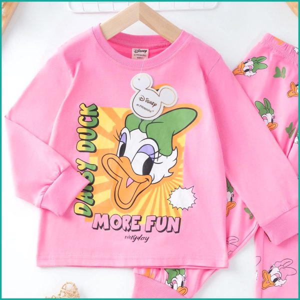 Daisy Fun Girls Full Sleeves Pajama Set PRIMARK - Pink - Image 4