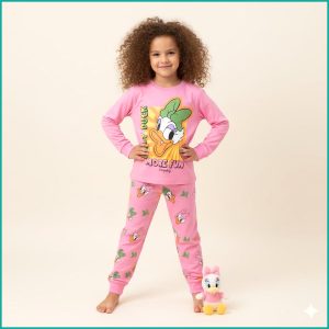 Daisy Fun Girls Full Sleeves Pajama Set PRIMARK - Pink