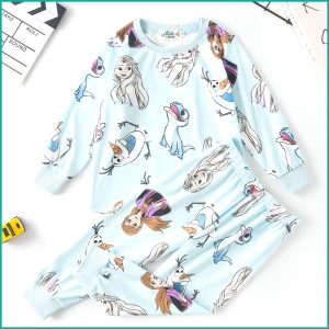 Frozen Princess Girls Full Sleeves Pajama Set - Blue