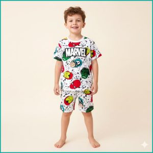 Marvel Face Boys Shorts Set PRIMARK - White