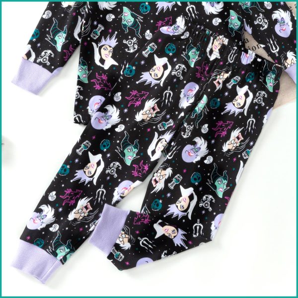Disney Villain Girls Full Sleeves Pajama Set - Black - Image 3