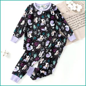 Disney Villain Girls Full Sleeves Pajama Set - Black