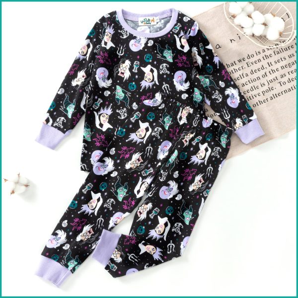Disney Villain Girls Full Sleeves Pajama Set - Black