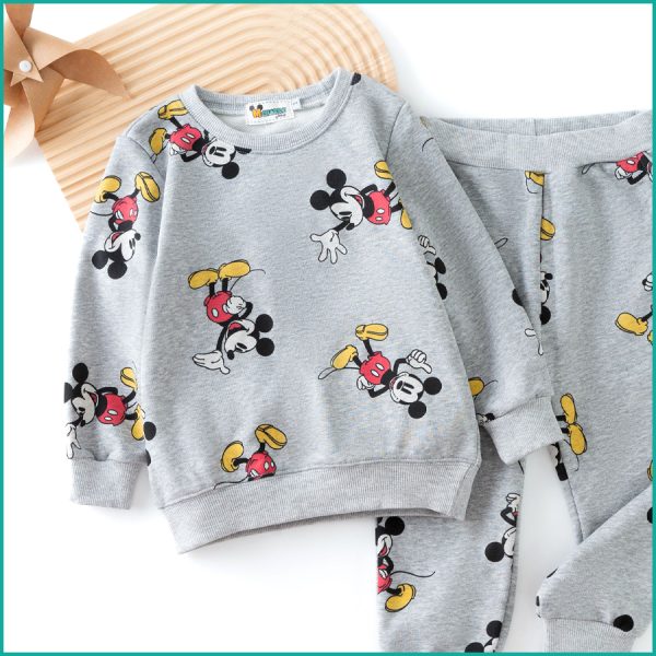 Mickey Mouse Boys Winter Training Suit - Light Grey - Image 3
