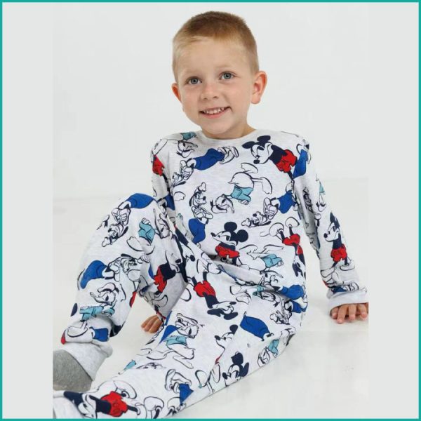 Mickey Donald Boys Full Sleeves Pajama Set - Grey - Image 2