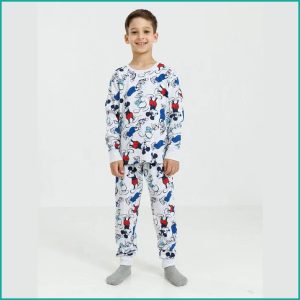 Mickey Donald Boys Full Sleeves Pajama Set - Grey