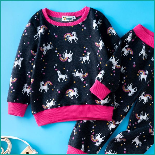 Unicorn Girls Winter Training Suit - Black - Image 2