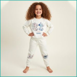 Hello Stitch Girls Winter Training Suit ZARA - White