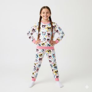Kuromi Star Girls Winter Training Suit Mchakky- White